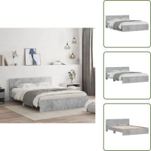 Cadre de lit sans matelas gris béton 140x200 cm - Cadre De Lit - Lit Double - Lit Gris - Lit Design - Literie