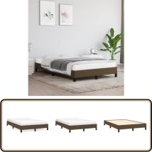 Cadre de lit sans matelas marron foncé 120x200 cm tissu - Cadre De Lit - Lit Double - Lit En Tissu - Lit Marron - Literie