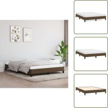 Cadre de lit sans matelas marron foncé 140x190 cm tissu - Cadre De Lit - Lit Double - Lit En Tissu - Lit Marron - Literie