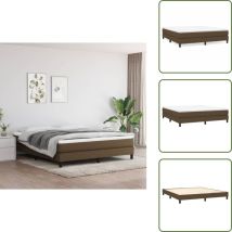 Cadre de lit sans matelas marron foncé 160x200 cm tissu - Cadre De Lit - Lit Double - Lit En Tissu - Lit Marron - Literie