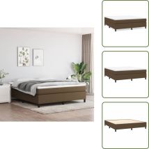 Cadre de lit sans matelas marron foncé 160x200 cm tissu - Cadre De Lit - Lit Double - Lit En Tissu - Lit Marron - Literie
