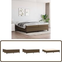 Cadre de lit sans matelas marron foncé 200x200 cm tissu - Cadre De Lit - Lit Double - Lit Marron - Lit Design - Literie