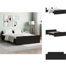 Cadre de lit sans matelas noir 140x190 cm - Cadre De Lit - Lit Double - Lit Noir - Lit Design - Literie