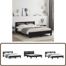 Cadre de lit sans matelas noir 150x200 cm - Cadre De Lit - Lit Double - Lit Noir - Lit Design - Literie