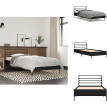 Cadre de lit sans matelas noir 75x190 cm - Cadre De Lit - Lit Double - Lit Noir - Lit Design - Literie