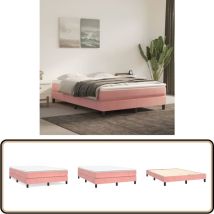 Cadre de lit sans matelas rose 140x200 cm velours - Cadre De Lit - Lit Double - Lit Rose - Lit Velours - Literie