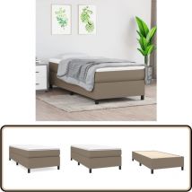 Cadre de lit sans matelas taupe 90x190 cm tissu - Cadre De Lit - Lit Simple - Lit Taupe - Lit Tissu - Literie