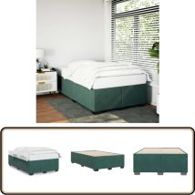 Cadre de lit sans matelas vert foncé 120x190 cm velours - Cadre De Lit - Lit Double - Lit En Velours - Lit Vert - Literie