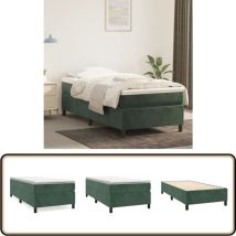 Cadre de lit sans matelas vert foncé 80x200 cm velours - Cadre De Lit - Lit Double - Lit En Velours - Lit Vert - Literie