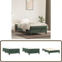 Cadre de lit sans matelas vert foncé 90x200 cm velours - Cadre De Lit - Lit Double - Lit En Velours - Lit Vert - Literie