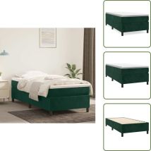 Cadre de lit sans matelas vert foncé 90x200 cm velours - Cadre De Lit - Lit Double - Lit Velours - Lit Vert - Literie