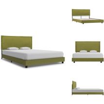 Cadre de lit sans matelas vert tissu 140x200 cm - Cadre De Lit - Lit Double - Lit Vert - Lit Moderne - Lit Design