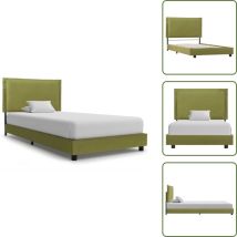 Cadre de lit sans matelas vert tissu 90x200 cm - Cadre De Lit - Lit Double - Lit Vert - Lit Moderne - Literie