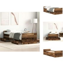 Cadre de lit sans matelas vieux bois 90x190 cm bois ingénierie - Cadre De Lit - Cadres De Lit - Meuble De Chambre - Lit