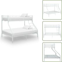 Cadre de lit superposé sans matelas Blanc 140x200 cm/90x200 cm - Lit Superposé - Lit Double - Lit Enfants - Lit Blanc - Meubles Enfants