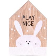 Cadre déco lumineux effet bois enfant Tommy - Lapin