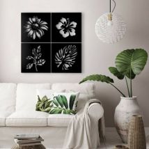 Toscohome - Cadre décoratif 40x40 cm nature couleur noir