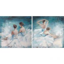 Dkd Home Decor - Tableau 100 x 3,5 x 100 cm danseuse de ballet romantique (2 pièces)