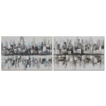 Tableau Dkd Home Decor 120 x 2,8 x 80 cm abstrait loft (2 pièces)