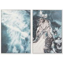 Tableau Dkd Home Decor 62,5 x 4,5 x 93 cm mer et océan (2 pièces)