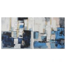Tableau Dkd Home Decor moderne abstrait 100 x 2,8 x 100 cm (2 pièces)