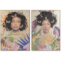 Tableau multicolore, of canvas (100 x 4 x 140 centimètres) (2 pièces) S3028616 - ean : 8424001993284 - Dkd Home Decor