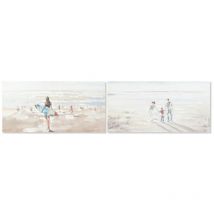 Dkd Home Decor - Tableau of the Brand, Bleu et Beige, of Pine and Canvas (120 x 3.7 x 60 centimètres) (2 pcs)