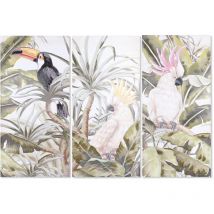 Dkd Home Decor - Tableau tropical 90 x 3 x 190 cm (3 unités)