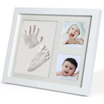 Cadre Empreintes Bébé, Kit Empreinte Pieds et Mains Bébé pour Cadeau Nouveau Né Naissance, Personnalisé Kit d'impression de Cadre Photo pour Bébé