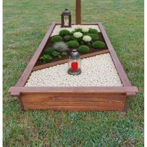 Cadre Funéraire En Bois 190x90x20 Cm – Cadre De Tombe Traité, Résistant Aux Intempéries, Entourages De Sépulture En Bois Naturel