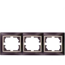 Cadre horizontal pour 3 elements cadre noir et contour perle 225x81x10mm s.europa Solera erp73nu