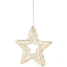 Cadre lumière led 7x38x38 cm argent/blanc chaud