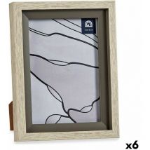 Cadre photo de 17 x 2 x 21,8 cm verre gris beige plastique (6 pièces)