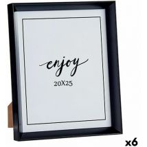 Gift Decor Photo Frame of 22.2 x 3.5 x 27.3 cm Black Plastic Glass (6 pieces)