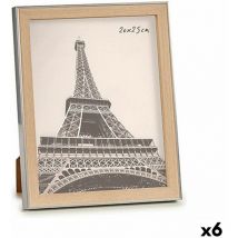 Cadre photo de 23 x 27 x 2 cm argent brun plastique verre (6 pièces)