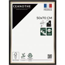 Ceanothe - Cadre Photo Noir et Doré - Cadre pour Photo 50x70 cm et 70x50 cm convient au A2 et Affiche Poster – Fabriqué en France – Cadre Photo