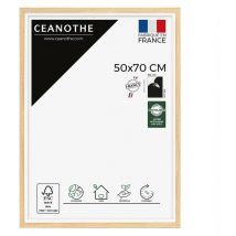 Ceanothe - Cadre Photo Brut et Blanc - Cadre pour Photo 50x70 cm et 70x50 cm convient au A2 et Affiche Poster – Fabriqué en France – Cadre Photo