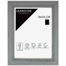Cadre Photo Gris 18x24 cm – Cadre en Bois Massif Naturel Gris - Cadre pour Photo 18x24 cm convient au A5 – Marque Française – Cadre Photo Alma Gris