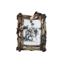 Cadre photo avec tête de cheval en matière synthétique