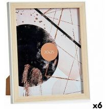 Giftdecor - Cadre photo en bois marron whitewhite verre en plastique (22,6 x 2 x 27,6 cm) (6 pcs.)