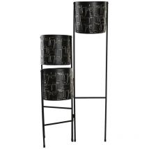 Dkd Home Decor - Jardinière noir or face métallique 22 x 22 x 93 cm