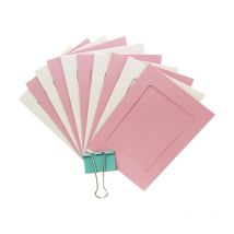 Cadre photo en papier avec 10 mini pinces en bois pour corde à linge