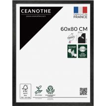 Cadre Photo Noir 60x80 cm et 80x60 cm - Cadre Photo Bois FSC - Convient au Format A2 et Affiche Poster – Fabriqué en France – Cadre Photo Karma Noir