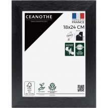 Cadre Photo Noir 18x24 cm et 24x18 cm - Cadre Photo Bois fsc - Convient au Format A5 – Fabriqué en France – Cadre Photo Karma Noir - Verre acrylique