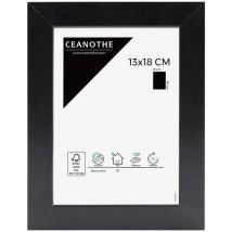 Emotion - Cadre Photo Bois 13x18 cm Noir – Cadre pour photo 13x18 cm, Poster, Affiche ou Document – Bois reconstitué - Baguettes Larges et Plates –