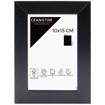 Emotion - Cadre Photo Bois 10x15 cm Noir – Cadre pour photo 10x15 cm, Poster, Affiche ou Document – Bois reconstitué - Baguettes Larges et Plates –