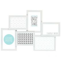 Cadre photo multivues Détroit blanc 6 photos, en pvc rigide - marque française