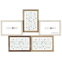 Emotion - Cadre photo multivues Scandi 45x31,5 cm 5 vues, en bois massif - marque française