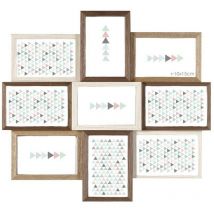 Emotion - Cadre photo multivues Scandi 50x45 cm, 9 vues 10x15, en bois massif - marque française