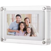 Decdeal - Cadre photo numérique en acrylique de 5 pouces Cadre photo numérique Lecteur photo/musique/vidéo Rotation automatique Batterie de mémoire